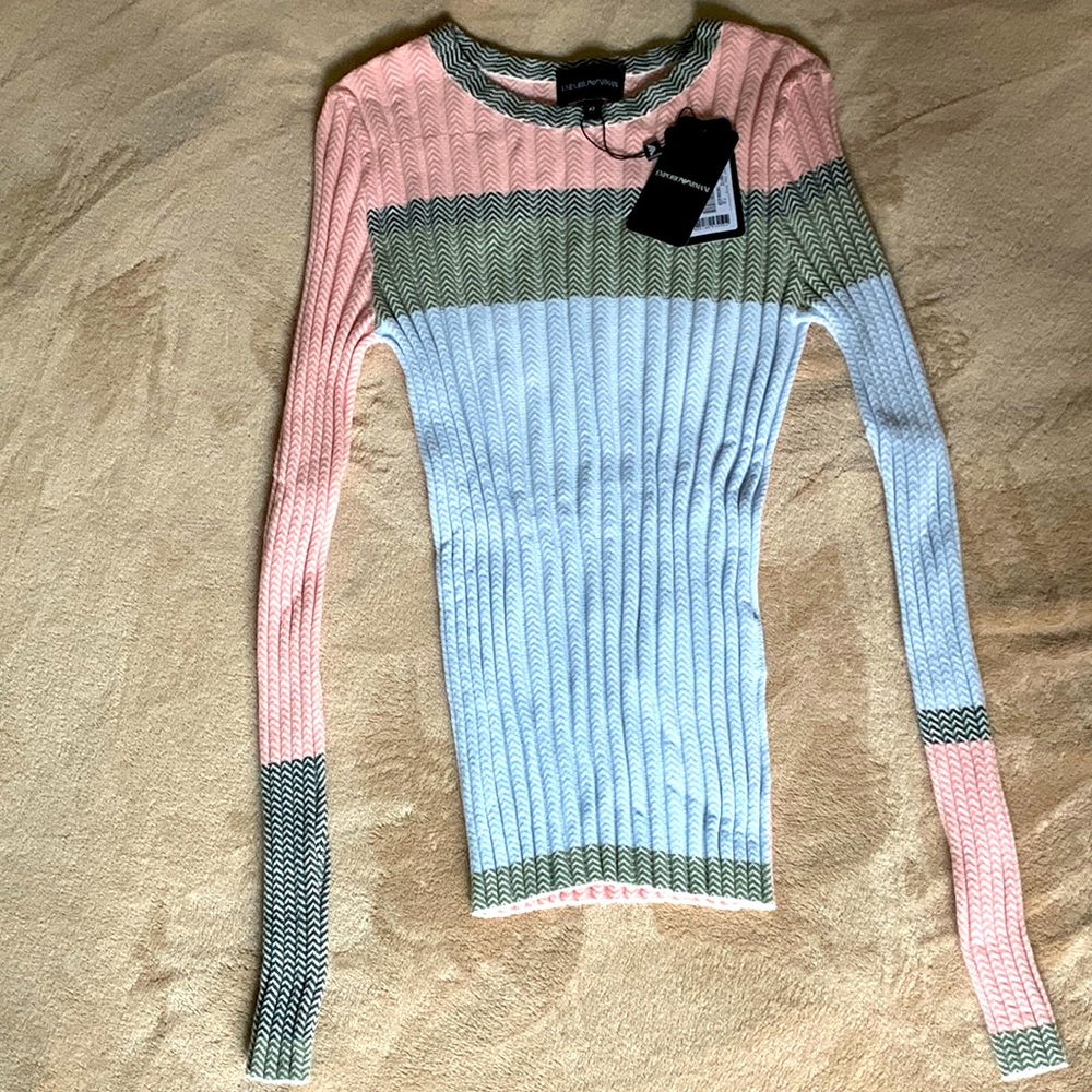 Emporio Armani stretch pullover, multi color, size 42